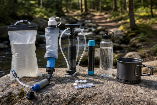 Backpacking water filter and bottle system