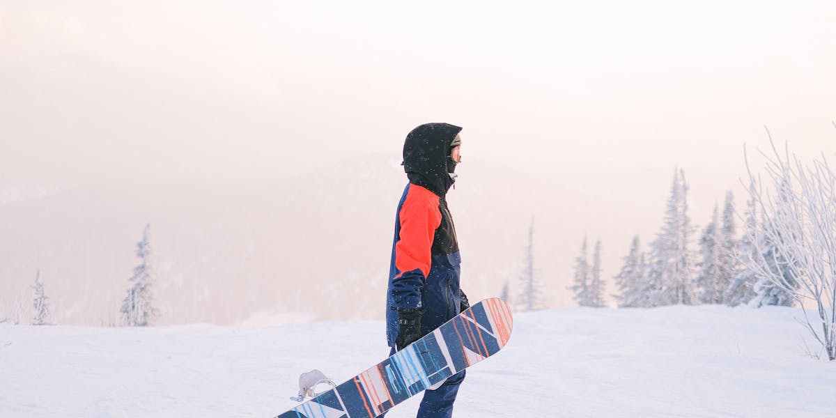 Close-up of skis in a snow-covered forest, perfect for skiing enthusiasts. Winter ...