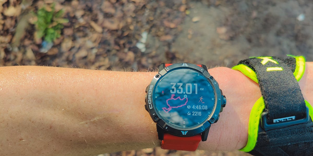 Runner checking smartwatch